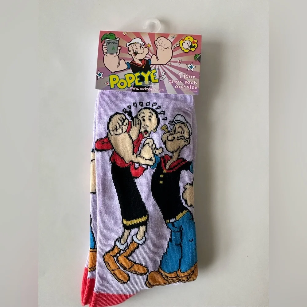 Popeye  Character Socks with‎ Red Trim